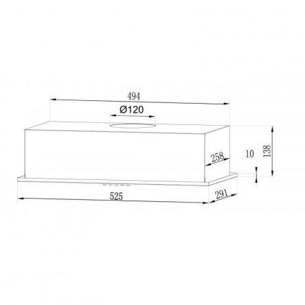 LEX GS Bloc Light 600 Inox - Встраиваемая кухонная вытяжка