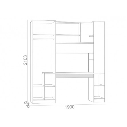Компьютерный стол с системой хранения Микс 12.92