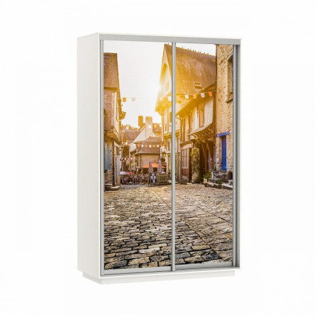 Шкаф-купе Экспресс Фото дуо Улица Белый снег 220x120x60