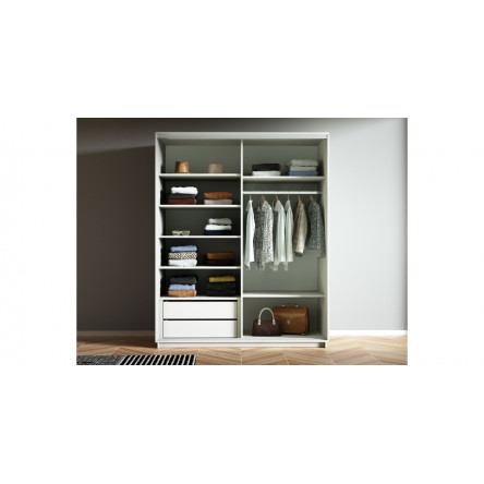 Двухдверный шкаф-купе Экспресс Экспенс 120 Белый снег, 120х60х240
