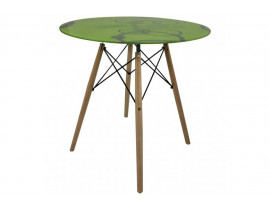 Стол обеденный Eames DSW Круги зеленый