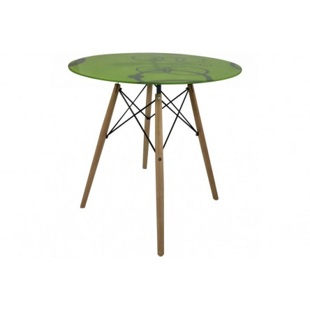 Стол обеденный Eames DSW Круги зеленый