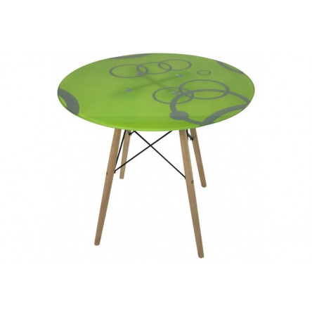 Стол обеденный Eames DSW Круги зеленый