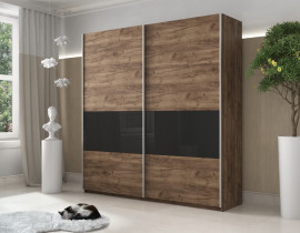 Шкаф-купе Прайм ДСП/Стекло черное, 160х57х230 PDSC_160_KT