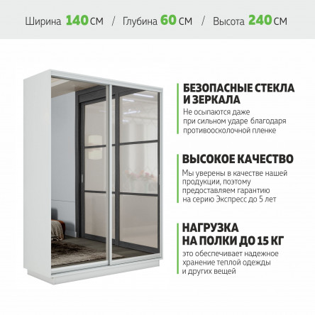 Шкаф-купе Экспенс, 140х60х240 1EEKD_140240_B