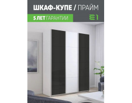 Шкаф-купе Прайм Стекло черное/ДСП/Стекло черное, 180х57х230, PSchDSch_180_B