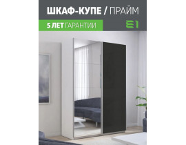 Шкаф-купе Прайм Зеркало/Стекло черное, 120х57х230 1PSchZ_120_B