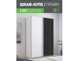 Шкаф-купе Прайм  ДСП/Стекло черное, 140х57х230 1PDSch_140_B
