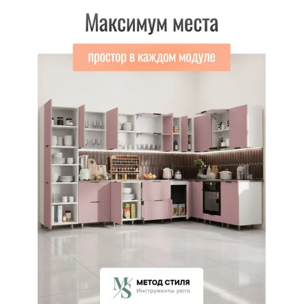 Модульная кухня Турия угловая 3,4х2,2 пыльная роза