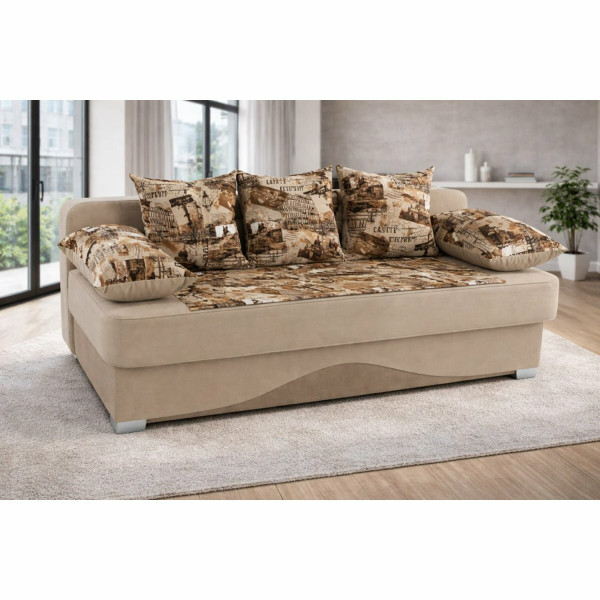 Диван-кровать Алмаз-1 1,4*1,95 м - Винтаж (велюр Рояль) / Санкт-Петербург (микровелюр)