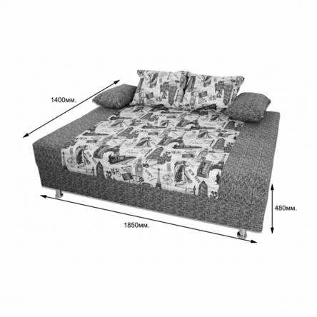 Еврософа Конкурент 1,4*1,85 м (микровелюр) - Сити (микровелюр) / Бежевый (велюр)