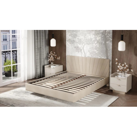 Кровать без ПМ Эвори Тип 1 (без подъемного механизма) Велюр Confetti Cream 1800х2000 мм