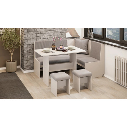Кухонный уголок Шервуд Кашемир, Микровелюр Linea Grande 25/Connect 25 (мокко)