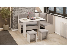 Кухонный уголок Шервуд Кашемир, Микровелюр Linea Grande 25/Connect 25 (мокко)