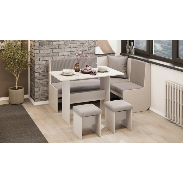 Кухонный уголок Шервуд Кашемир, Микровелюр Linea Grande 25/Connect 25 (мокко)