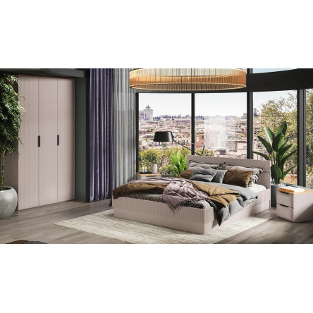 Набор мебели для спальни Айрис №1 Кашемир, Дуб Крафт золотой, Кашемир сатин, Черная ручка Т1