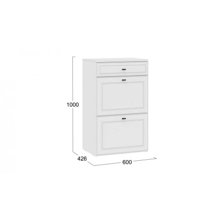 Тумба комбинированная Пандора Исп. 2.1 - 309.001.000 Белый снег, Белый матовый