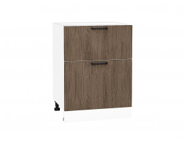 Шкаф нижний с 2-мя ящиками Флэт Brown Casella Oak 2S / Белый 816*600*478 мм