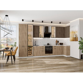 Модульная кухня Флэт-05 Brown Casella Oak 2S/Natural Casella Oak 2S