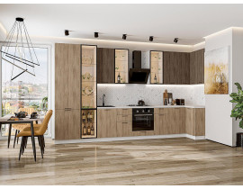 Модульная кухня Флэт-05 Brown Casella Oak 2S/Natural Casella Oak 2S