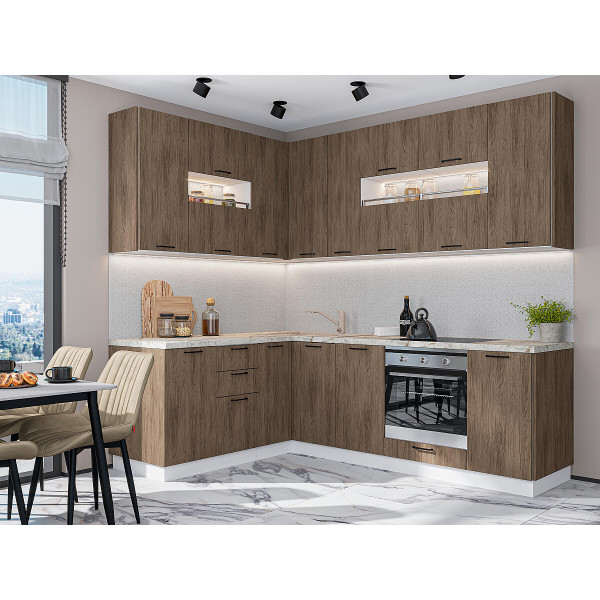 Модульная кухня Флэт-02 Brown Casella Oak 2S