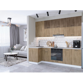 Модульная кухня Флэт-04 Brown Casella Oak 2S/Natural Casella Oak 2S