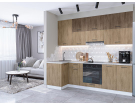 Модульная кухня Флэт-04 Brown Casella Oak 2S/Natural Casella Oak 2S