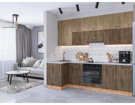 Модульная кухня Флэт-04 Natural Casella Oak 2S/Brown Casella Oak 2S