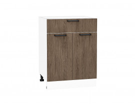 Шкаф нижний с 2-мя дверцами и ящиком Флэт Brown Casella Oak 2S / Белый 816*600*478 мм