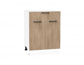 Шкаф нижний с 2-мя дверцами и ящиком Флэт Natural Casella Oak 2S / Белый 816*600*478 мм