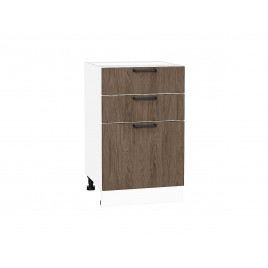 Шкаф нижний с 3-мя ящиками Флэт Brown Casella Oak 2S / Белый 816*500*478 мм