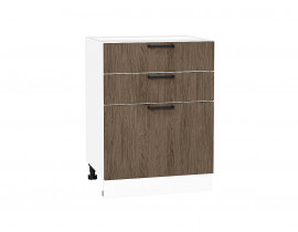 Шкаф нижний с 3-мя ящиками Флэт Brown Casella Oak 2S / Белый 816*600*478 мм