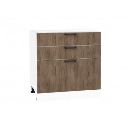 Шкаф нижний с 3-мя ящиками Флэт Brown Casella Oak 2S / Белый 816*800*478 мм