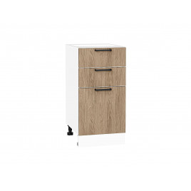 Шкаф нижний с 3-мя ящиками Флэт Natural Casella Oak 2S / Белый 816*400*478 мм