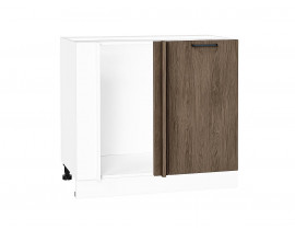 Шкаф нижний угловой Флэт Brown Casella Oak 2S / Белый 816*890*478 мм