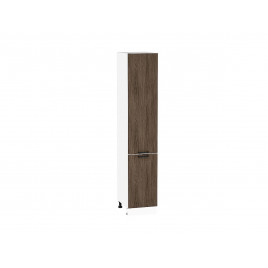 Шкаф пенал с 2-мя дверцами Флэт Brown Casella Oak 2S / Белый 2132*400*574 мм