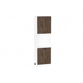 Шкаф пенал с 2-мя дверцами под технику Флэт Brown Casella Oak 2S / Белый 2132*600*574 мм
