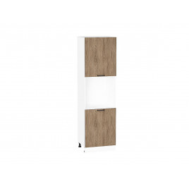 Шкаф пенал с 2-мя дверцами под технику Флэт Natural Casella Oak 2S / Белый 2132*600*574 мм