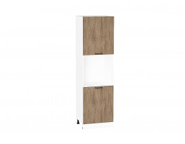 Шкаф пенал с 2-мя дверцами под технику Флэт Natural Casella Oak 2S / Белый 2132*600*574 мм