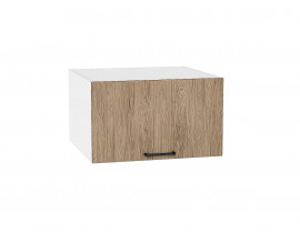Шкаф верхний горизонтальный глубокий Флэт Natural Casella Oak 2S / Белый 358*600*574 мм