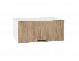 Шкаф верхний горизонтальный глубокий Флэт Natural Casella Oak 2S / Белый 358*800*574 мм