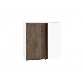 Шкаф верхний прямой угловой Флэт Brown Casella Oak 2S / Белый 716*700*345 мм