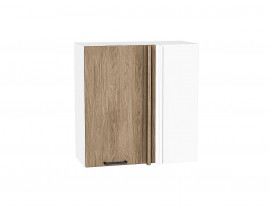 Шкаф верхний прямой угловой Флэт Natural Casella Oak 2S / Белый 716*700*345 мм