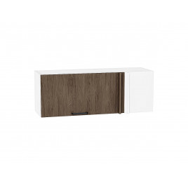 Шкаф верхний прямой угловой горизонтальный Флэт Brown Casella Oak 2S / Белый 358*1000*350 мм