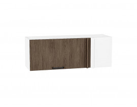 Шкаф верхний прямой угловой горизонтальный Флэт Brown Casella Oak 2S / Белый 358*1000*350 мм