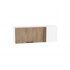 Шкаф верхний прямой угловой горизонтальный Флэт Natural Casella Oak 2S / Белый 358*1000*350 мм
