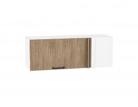 Шкаф верхний прямой угловой горизонтальный Флэт Natural Casella Oak 2S / Белый 358*1000*350 мм