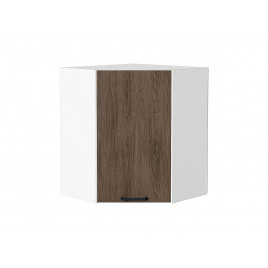 Шкаф верхний угловой Флэт Brown Casella Oak 2S / Белый 716*600*600 мм