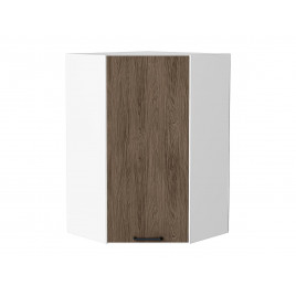 Шкаф верхний угловой Флэт Brown Casella Oak 2S / Белый 920*600*600 мм
