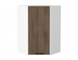 Шкаф верхний угловой Флэт Brown Casella Oak 2S / Белый 920*600*600 мм